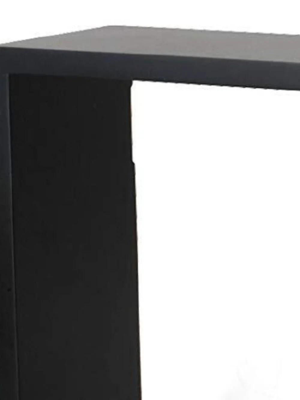 Two - Dual Connecting Square Black Wood Floating Wall Shelfs